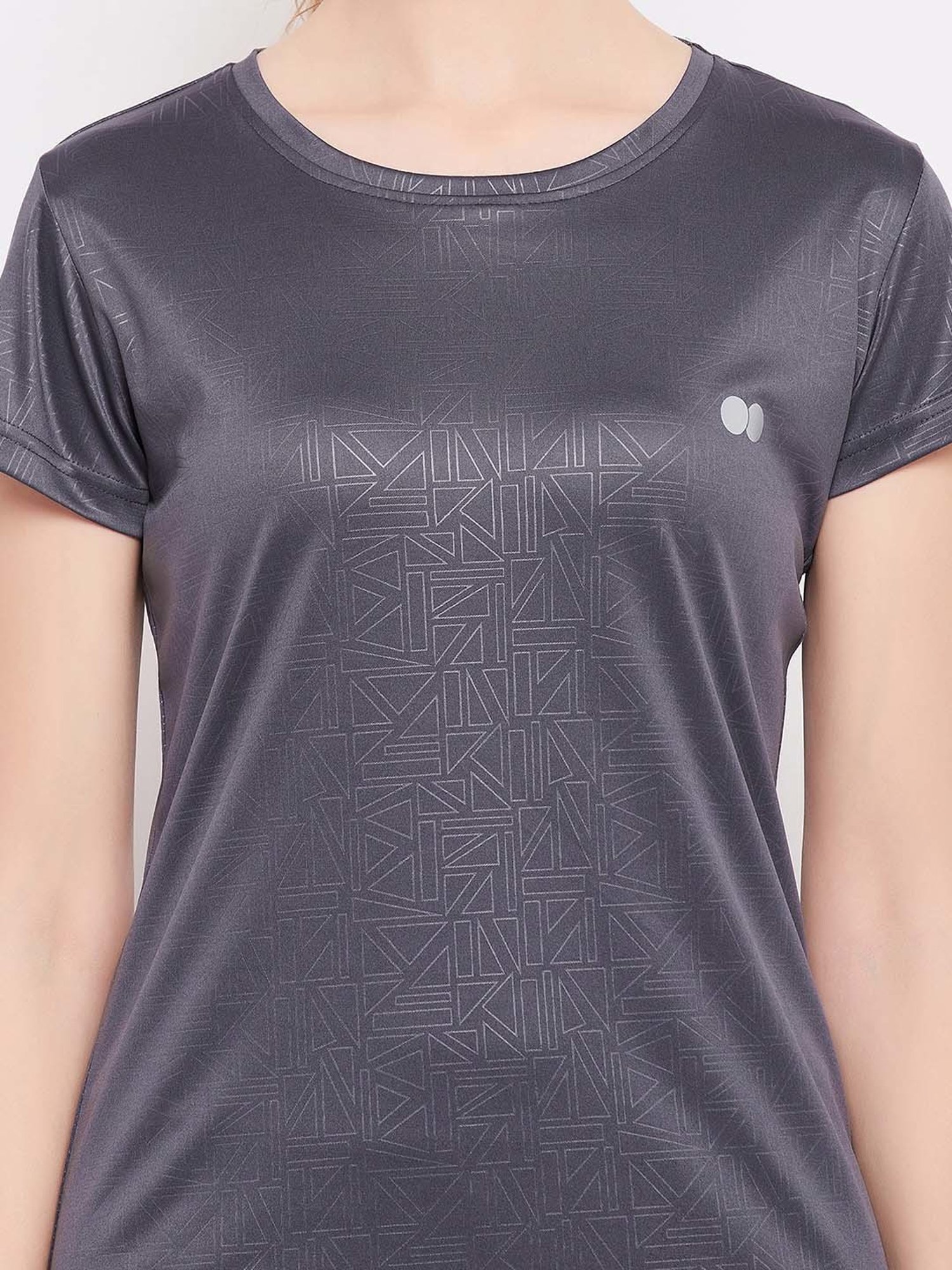 Clovia Dark Grey Active T-Shirt