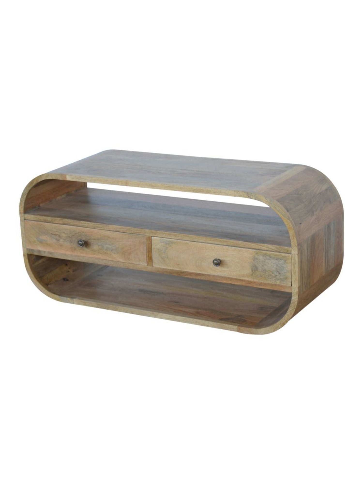 Fabindia Brown Sheesham Wood Textured Cabinet