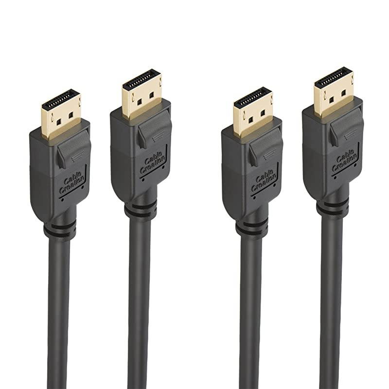 DisplayPort to DisplayPort Cable 2Pack  10 Feet DP to DP Cable Gold Plated Support UHD 4K x 2K 60Hz Resolution 3M Black