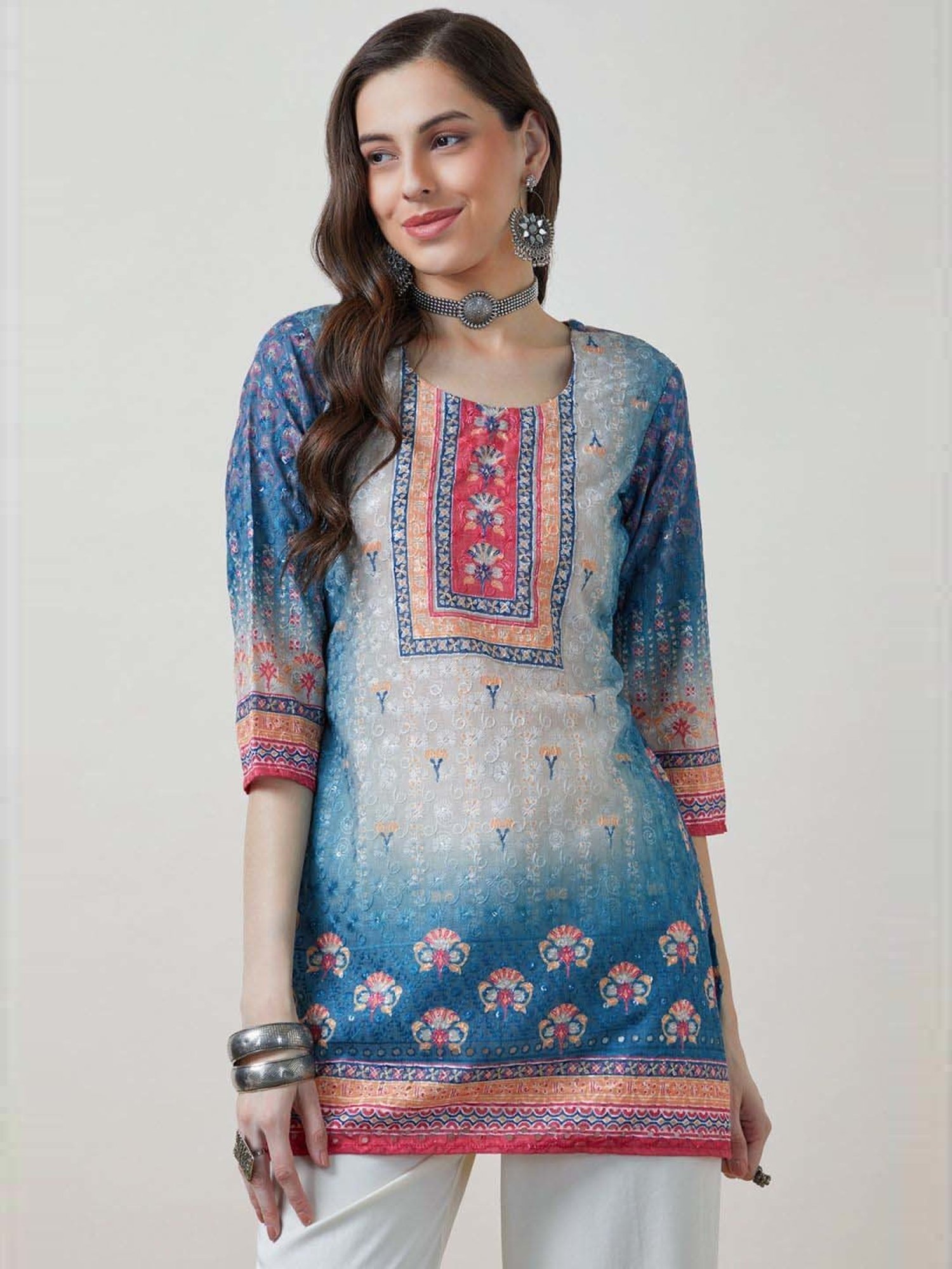 Soch Blue Embroidered Tunic