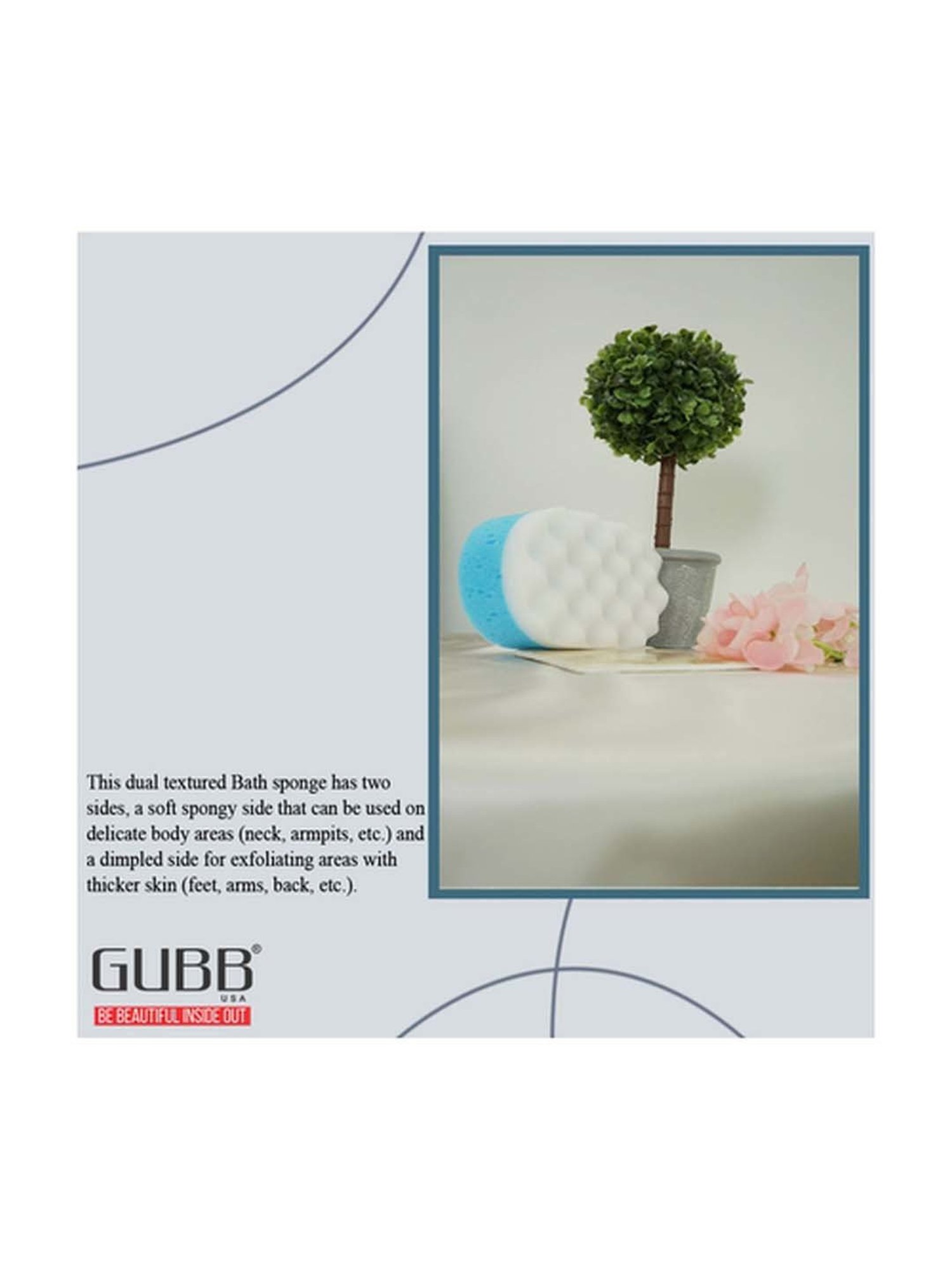 GUBB Dual Massage Bath Sponge Blue - 1 Pc