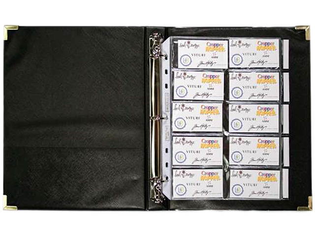 Anglers Company Ltd. ANG303 3-Ring Business Card Binder- 100 Card Cap- 8-.50in.x11in.- Black