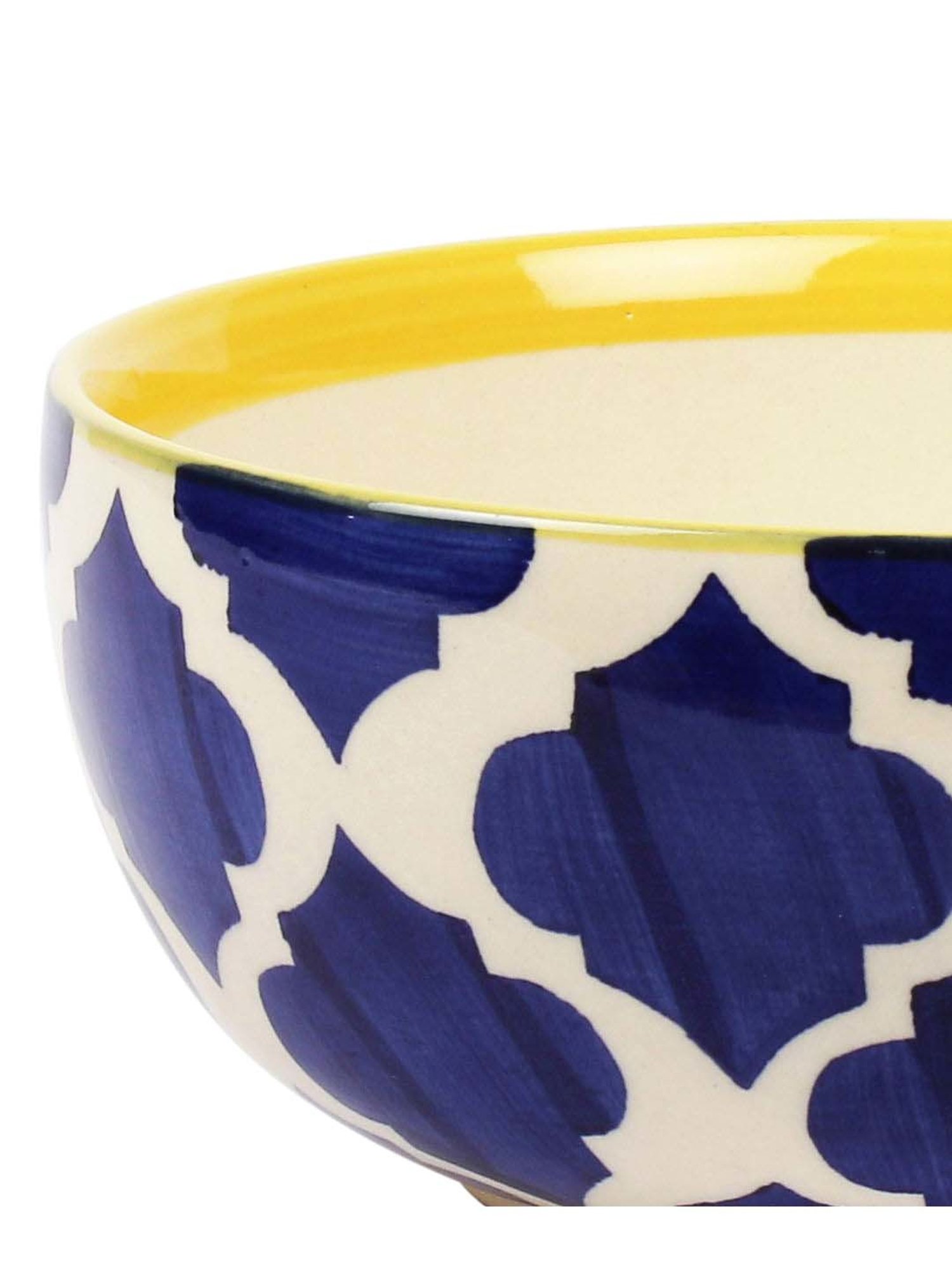 VarEesha Moroccan Blue Blue & White Ceramic Serving Bowl (0.5 L) - Set of 2