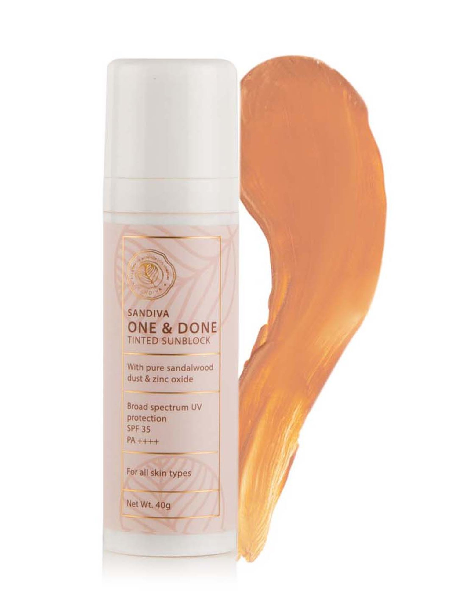 SANDIVA One & Done Tinted Sunblock with Sandalwood, SPF 35+ and PA+++ (11) - 40 gm