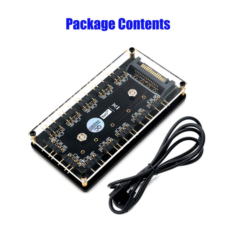 12way 5V RGB LED Splitter Hub with PMMA Case and Magnetic standoff for ASUS/MSI 5V 3pin LED controller