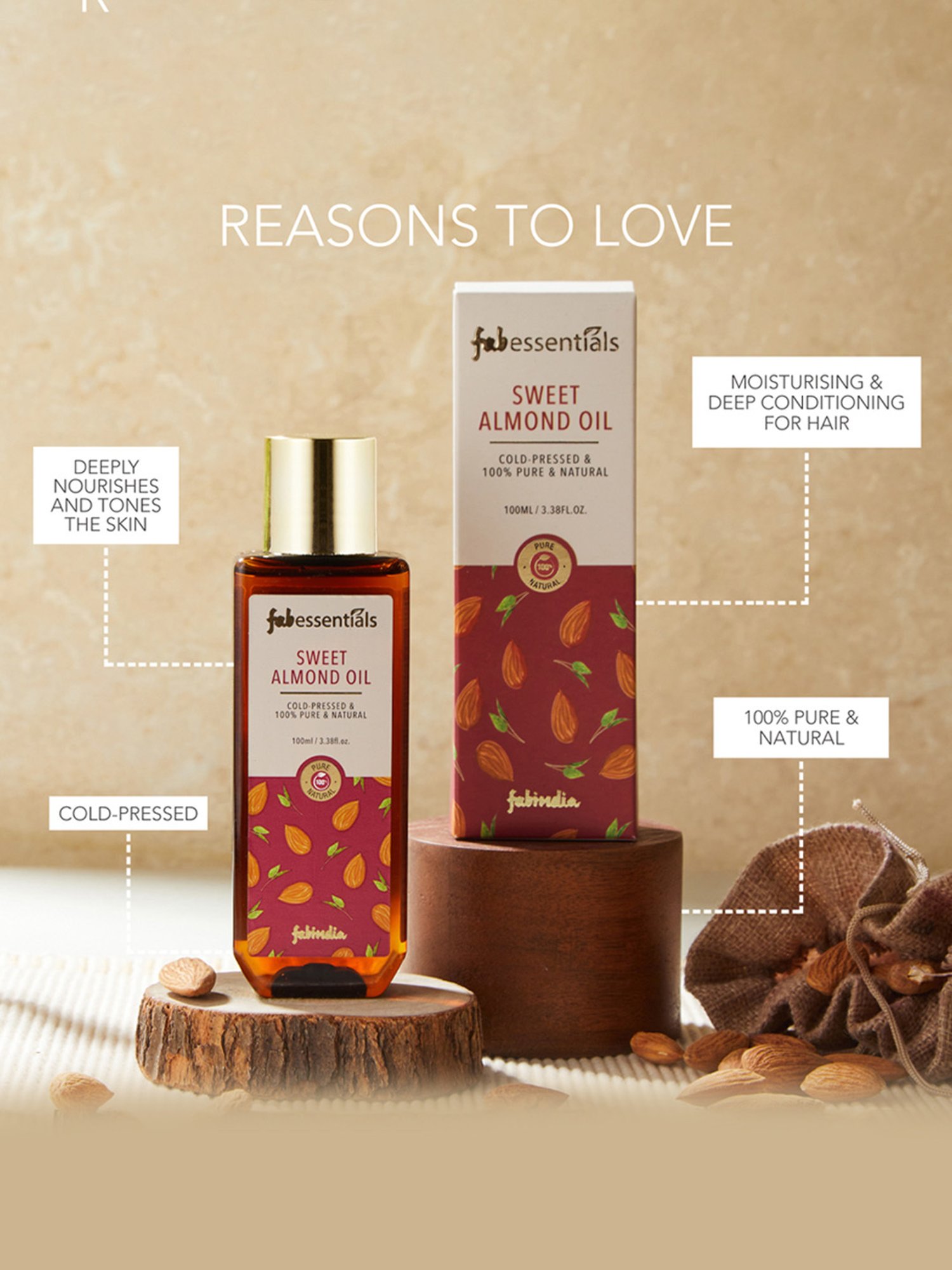 Fabessentials Sweet Almond Oil - 100 ml