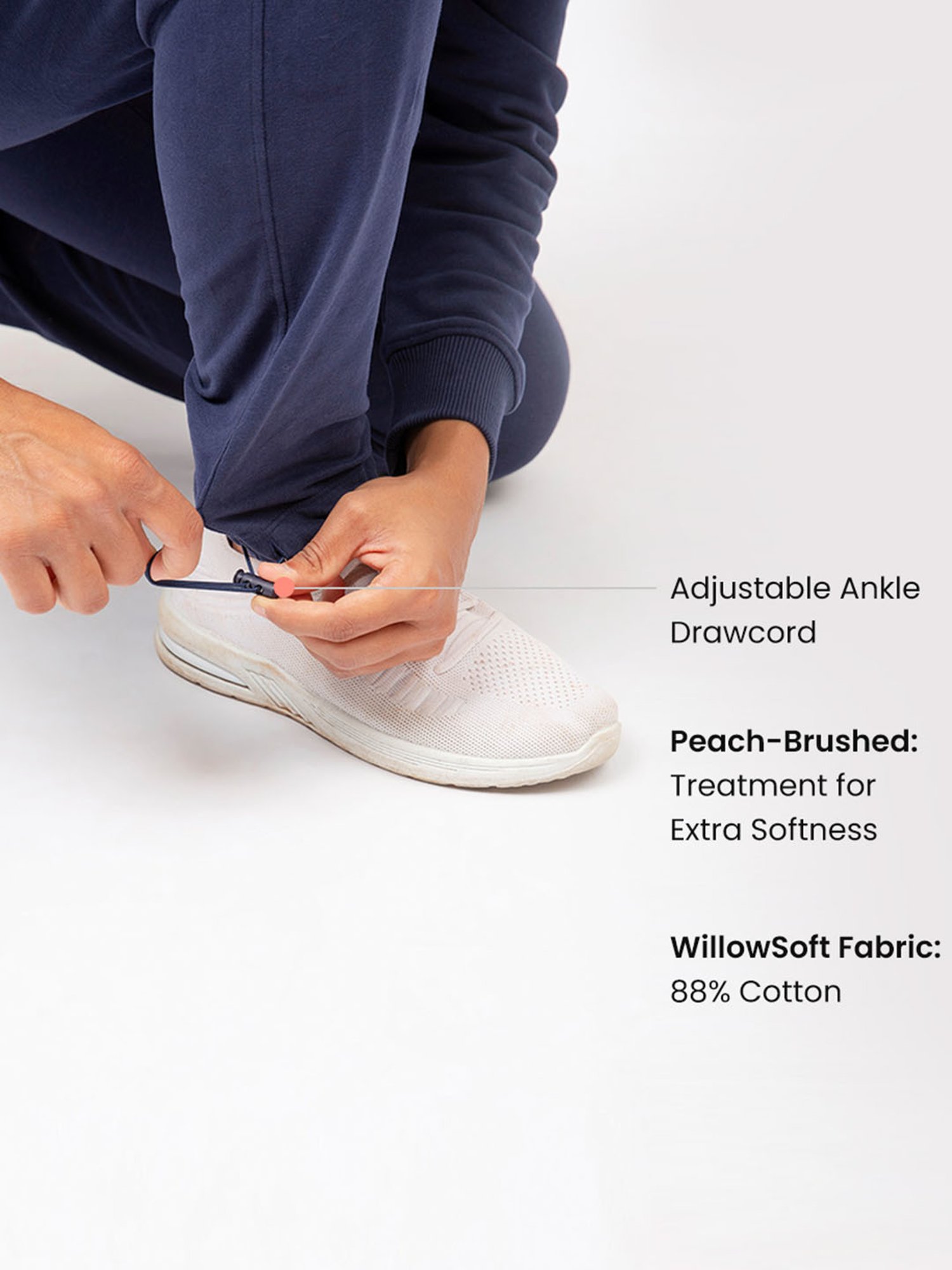 BlissClub Women Navy Everyday Cozy Narrow Joggers With Elastic Ankle Adjuster