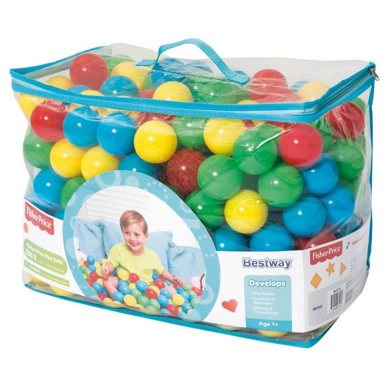 Bestway Fisher Price 93513E Small Plastic Multi-Colored Play Balls, 250 Count