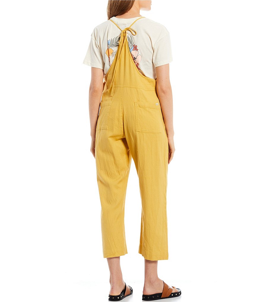 Angie Striped Strapless Smocked Bodice Ruffled Hem Jumpsuit