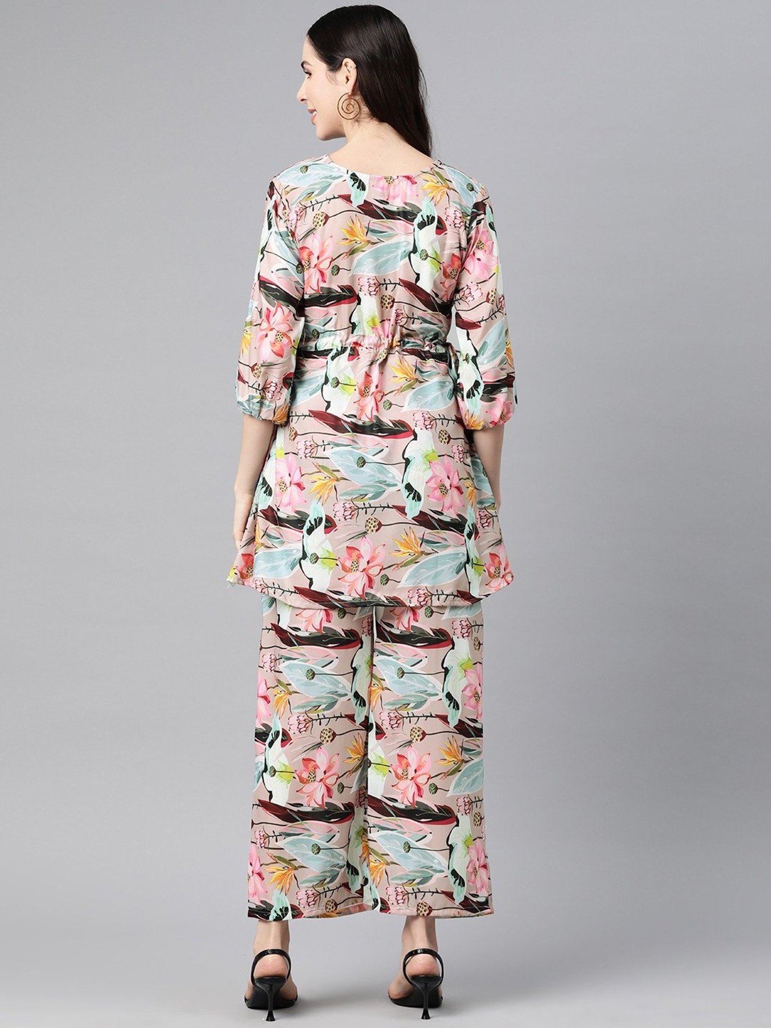 READIPRINT FASHIONS Multicolored Floral Print Tunic Pant Set