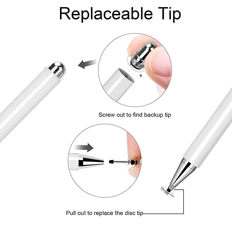 ElegantPen Disc Stylus Pen Touch Screen Digital Pencil Compatible for iPad iPhone Samsung Note 10 Google Pixel 3 and More Capacitive Smartphones and Tablets