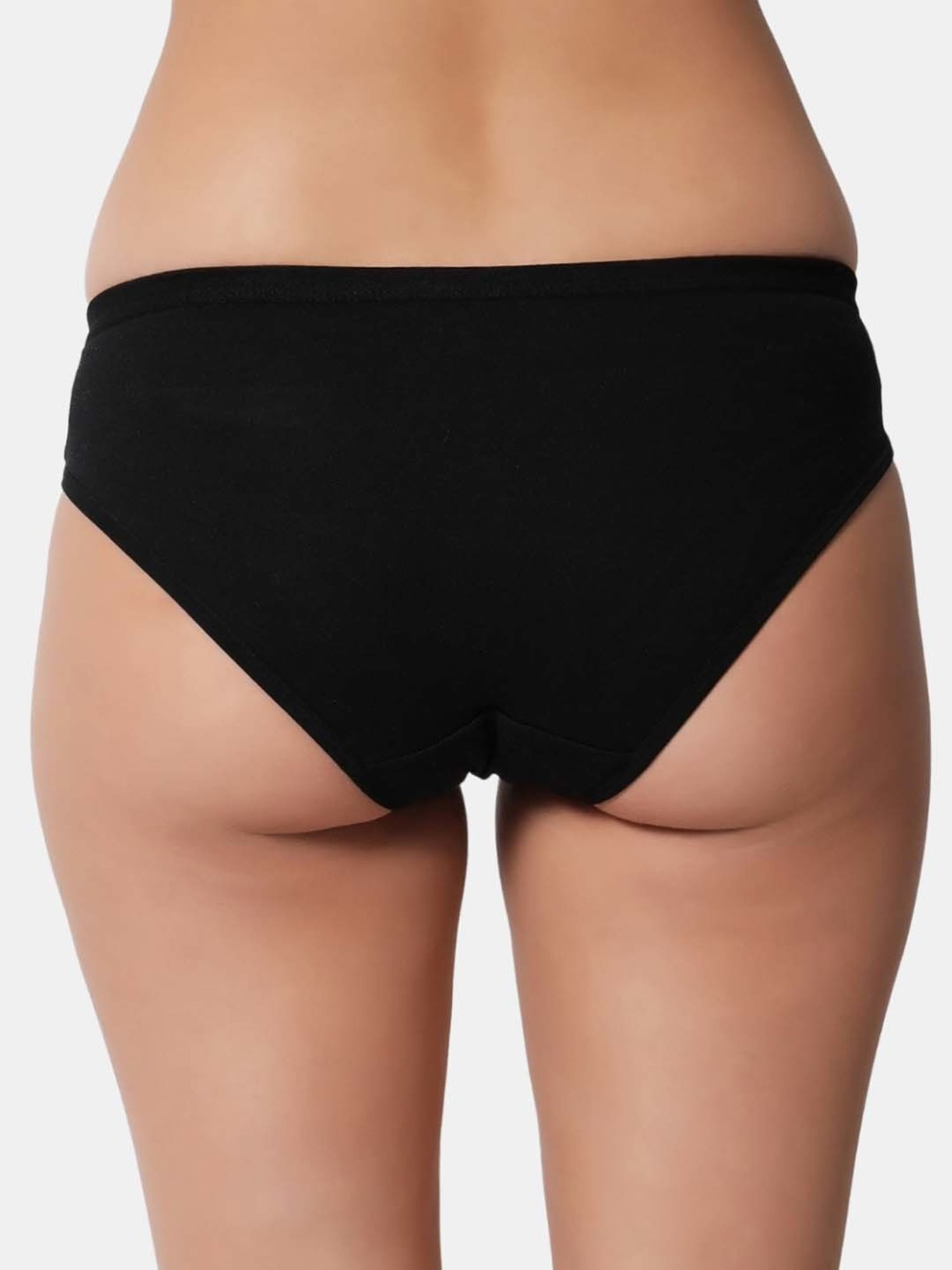 Bleeding Heart Coral & Black Plain Panties - Pack Of 2