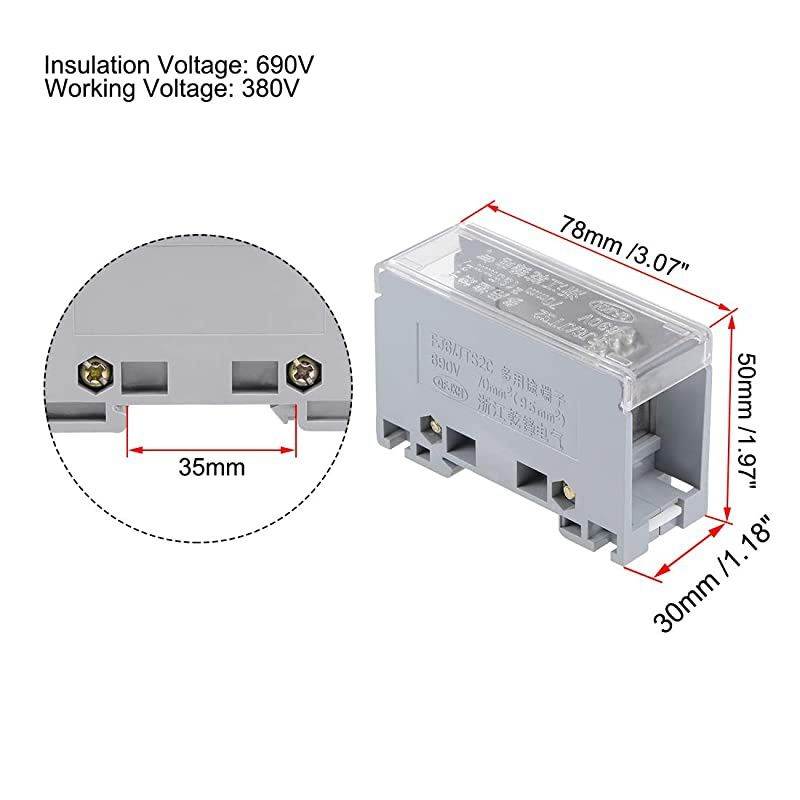 1 in 12 Out DIN Rail Terminal Blocks 690V Connectors Distribution Block