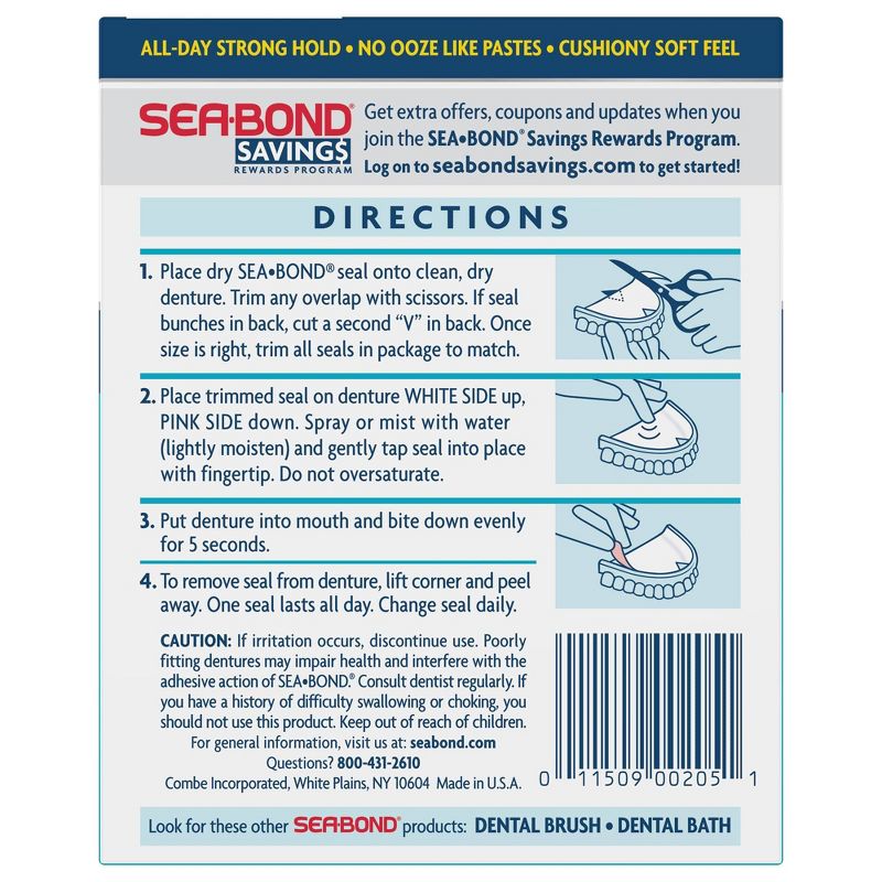 Sea Bond Original Denture Fixative - 30ct