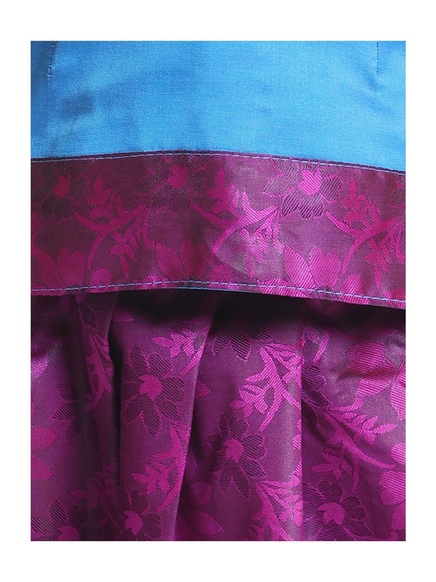 BownBee Kids Blue & Purple Printed Choli with Lehenga
