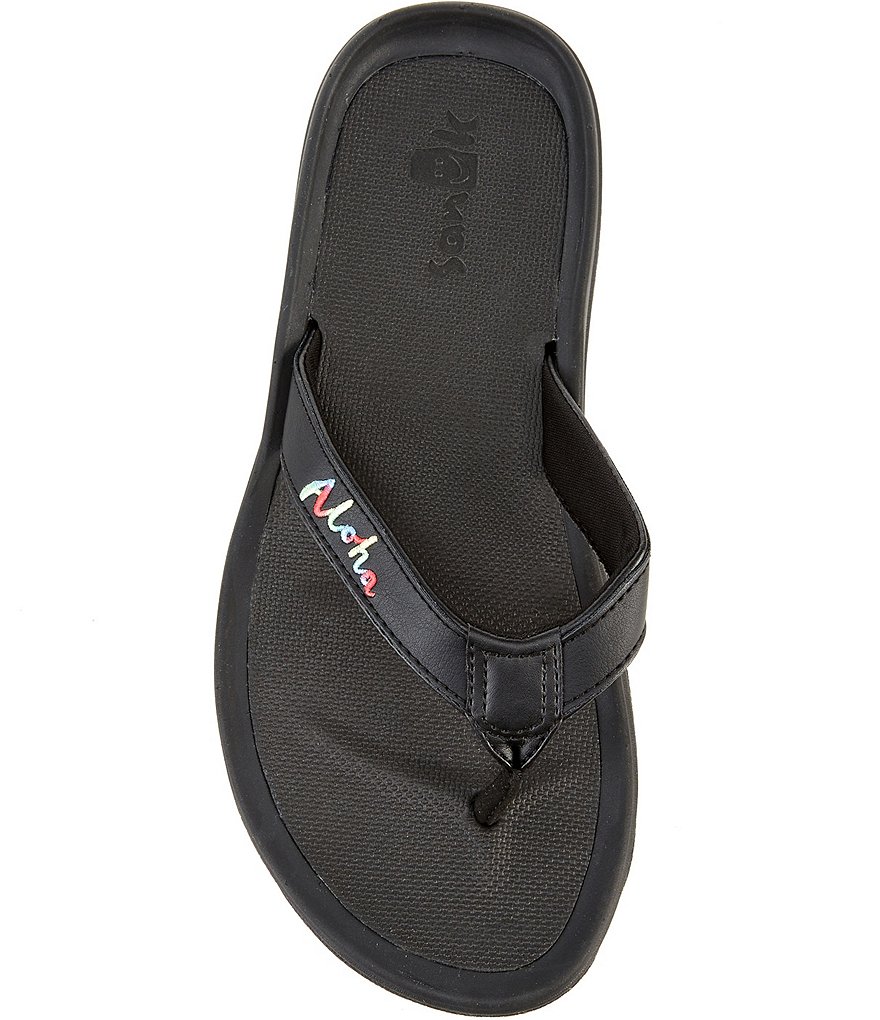 Sanuk Women's Tripper Hawaii Aloha Rainbow Flip Flops