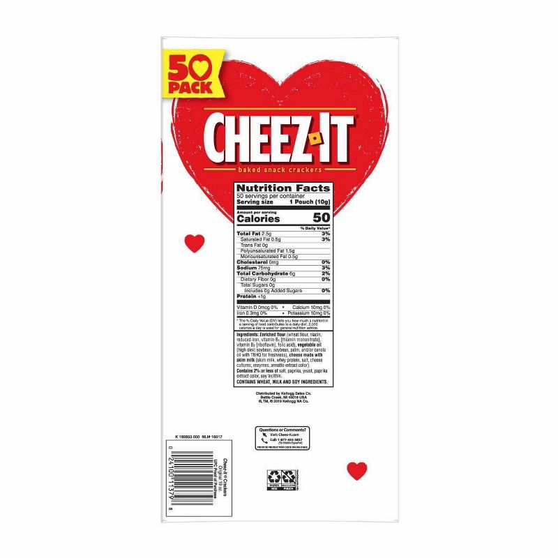 Cheez-It Valentine's Fun Pak Baked Cheese Crackers - 50ct