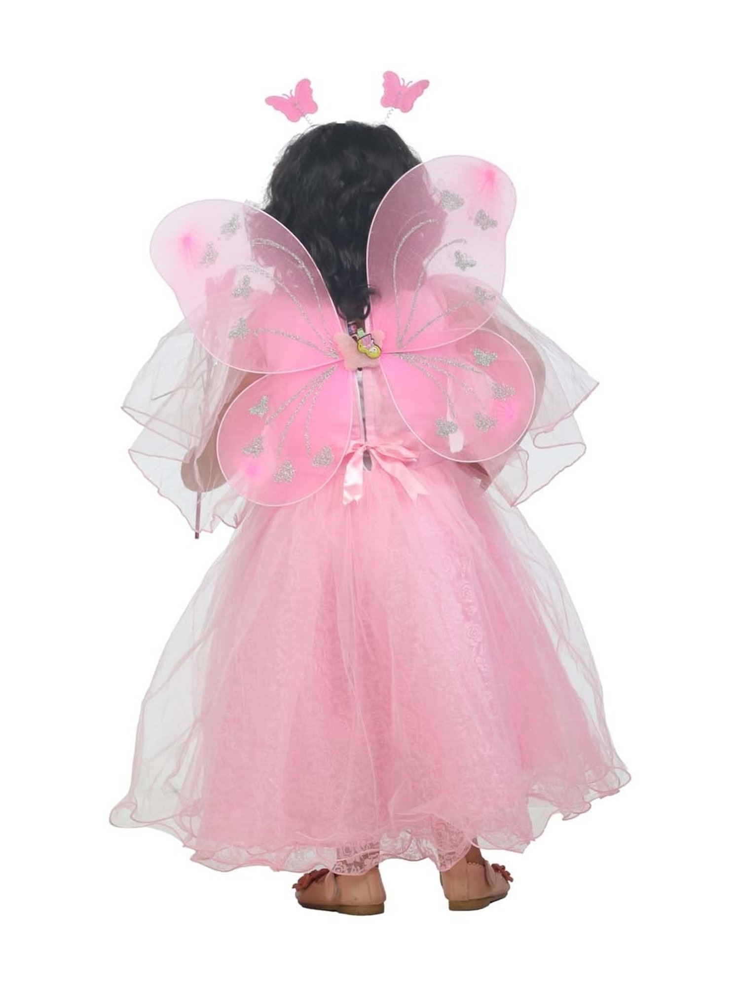 Ahhaaaa Kids Pink Cotton Embroidered Dress