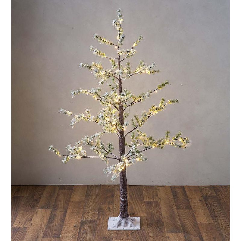 Plow & Hearth - Medium Lighted Snowy Pine Tree with 90 Lights, 60"H