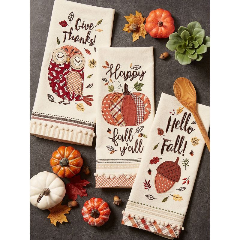 Swedish Dish Cloth 7.75" Thanksgiving Fall Set / 4 Dishcloth Kitchen Clean Up  -  Dish Cloth