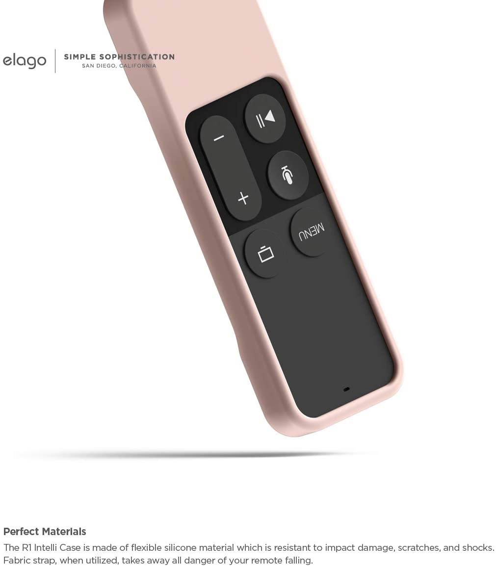 elago R1 Intelli Case [Sand Pink]-[Magnet Technology][Anti-Slip][Lanyard Included][Heavy Shock Absorption] Compatible with Apple TV Siri Remote 1st Generation