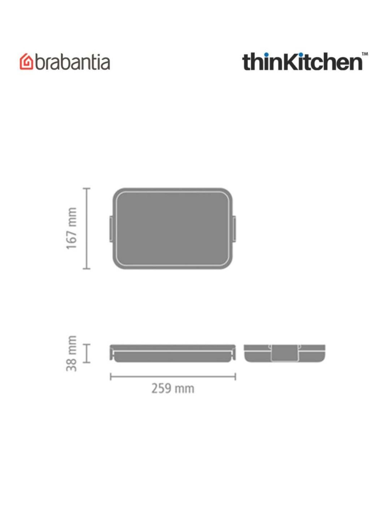 Brabantia Green Plastic Make & Take Flat Lunch Box (1.1 L)