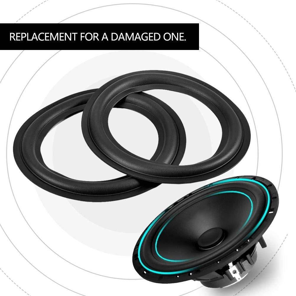 2pcs 6 inch / 156mm Perforated Rubber Speaker Foam Edge Surround Rings Replacement Parts for Speaker Repair or DIY (Black)