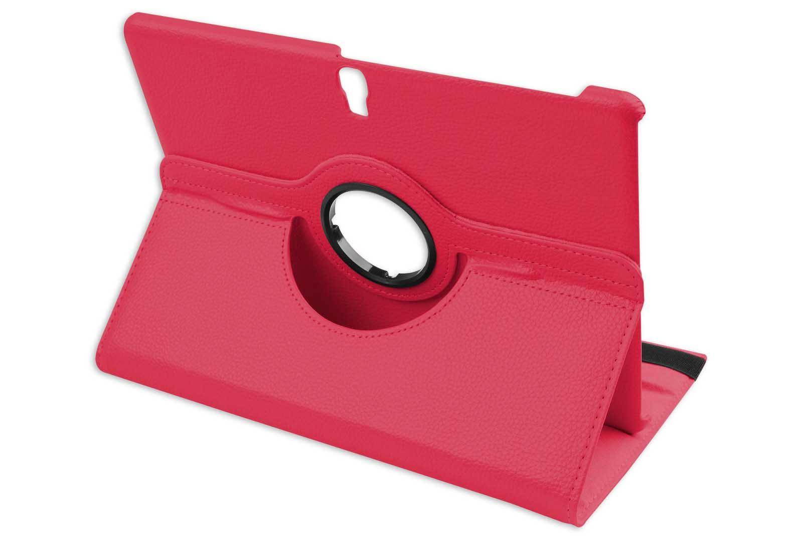 Hellfire Trading PU Leather Case 360 Rotatin for Samsung Galaxy Tab S 10.5" T800 - Hot Pink