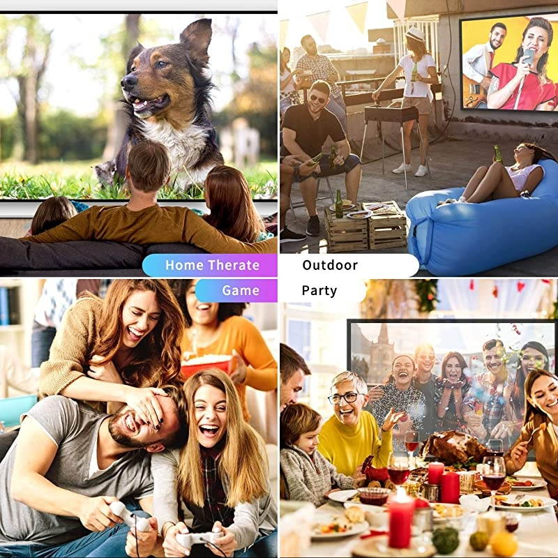 2020 Mini Movie Projector 5000 LUX Full HD 1080P Video Projector with 50 000 Hours LED Lamp Life and 200quot Display Compatible with USBHDMIVGALaptopiPhoneTV StickTF Card