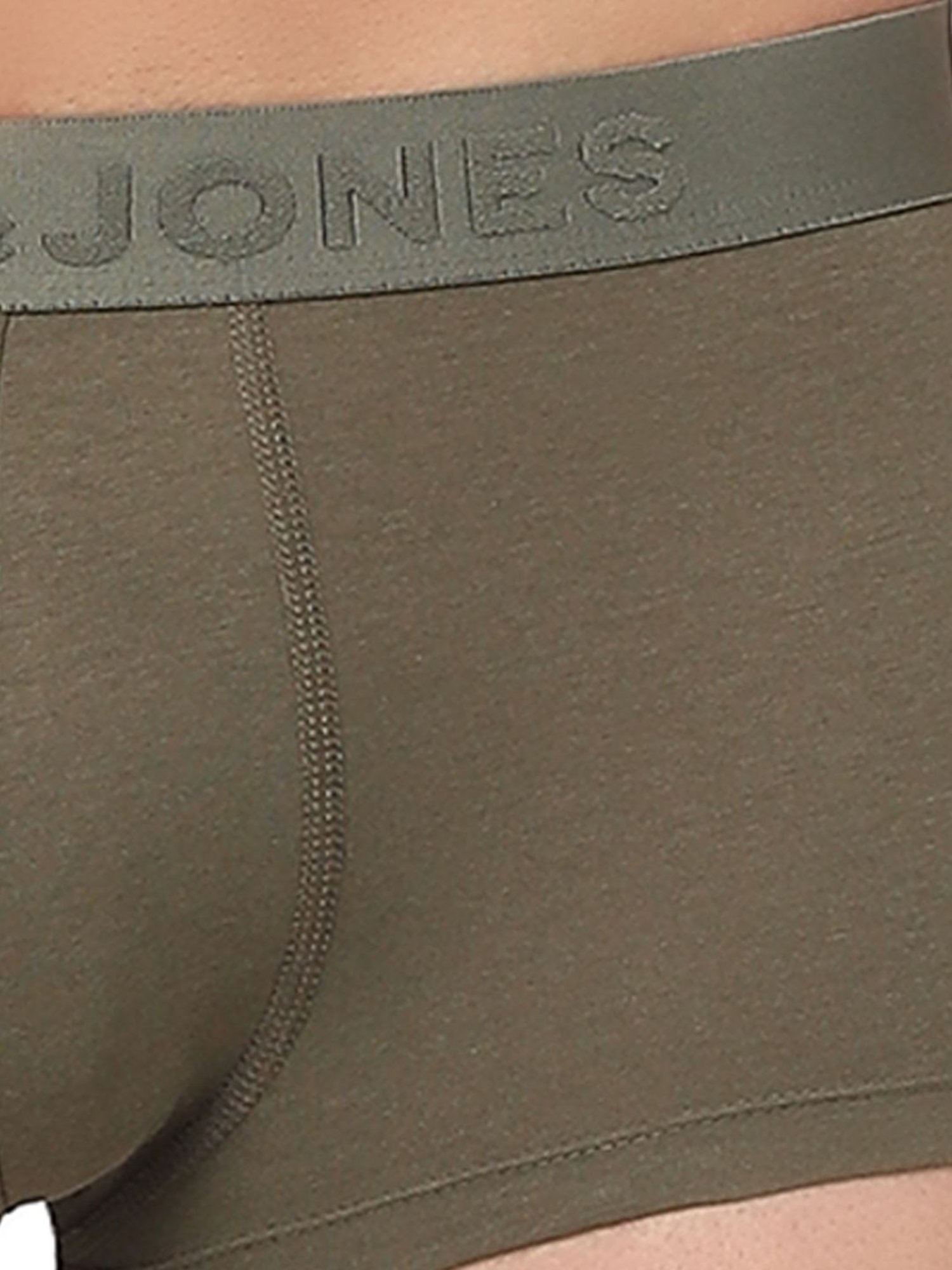 Jack & Jones Grey & Olive Regular Fit Trunks- Pack Of 2