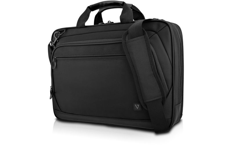 V7 Cityline CTPD1-1N Carrying Case (Briefcase) for 15.6" Notebook - Black - Slip Resistant Shoulder Strap - Twill Polyester, Nylon