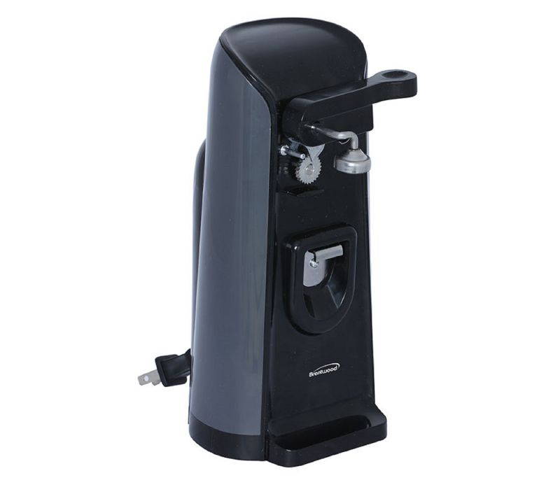 Brentwood J-30B Tall Electric Can Opener with Knife Sharpener & Bottle Opener, Black