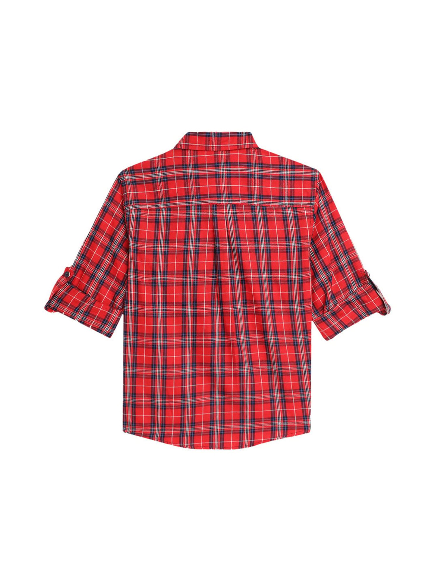 Blue Giraffe Kids Red & Blue Checks Shirt