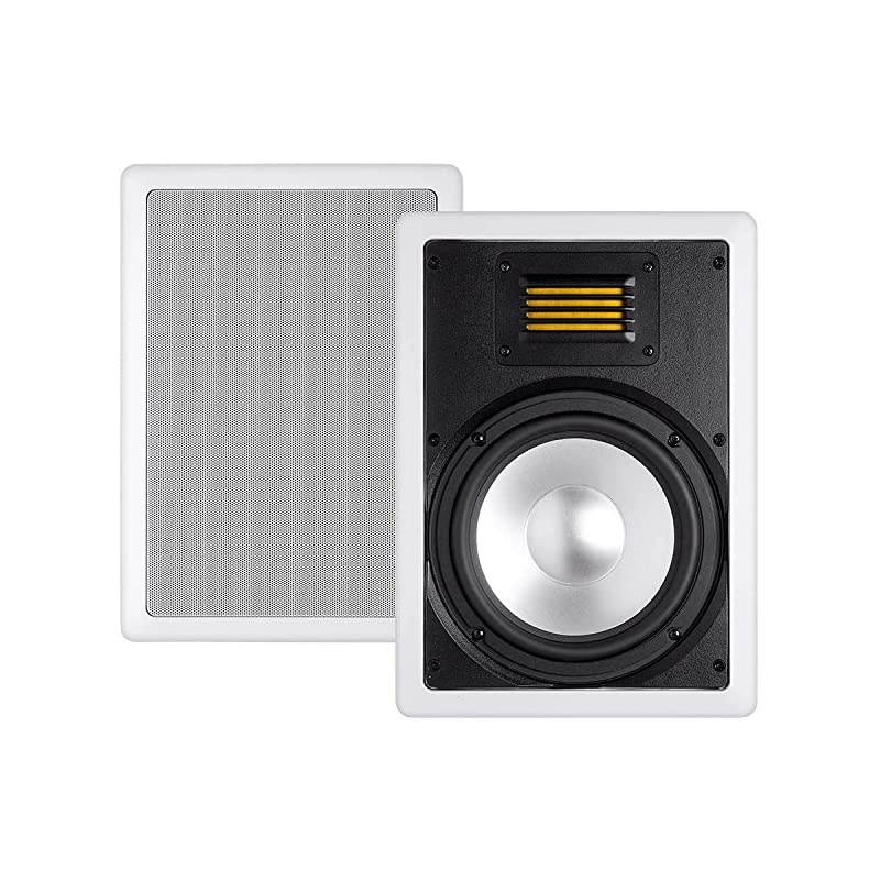 2Way inCeiling Speaker 8 Inch Single with Ribbon Tweeter and Paintable Magnetic Grille Amber Series