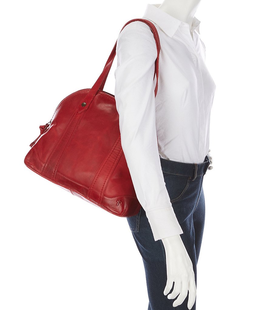 Frye Melissa Zip Domed Leather Satchel Bag