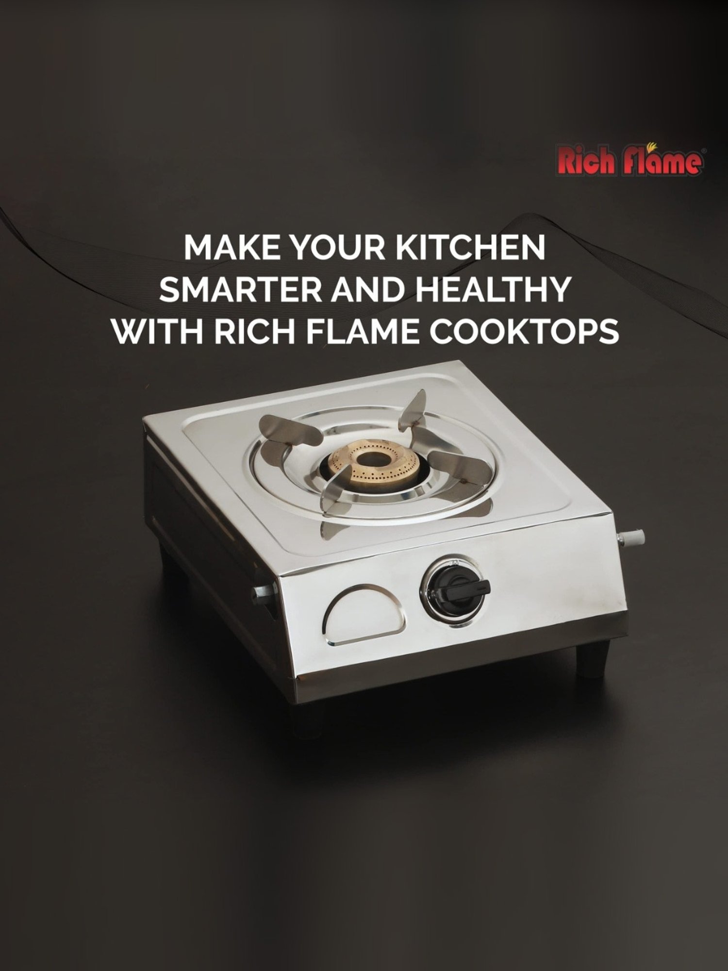 RICHFLAME Gas Stove with Single Burner ( Silver )