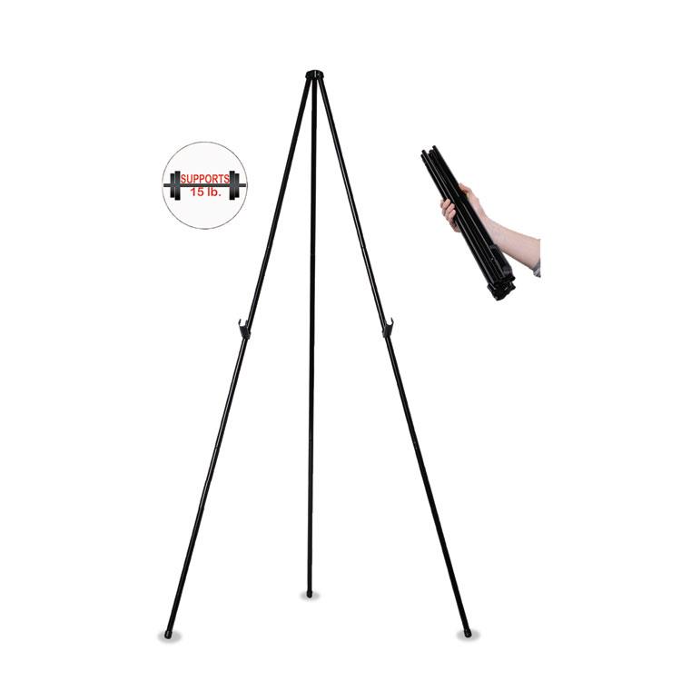 MasterVision Instant Easel 61 1/2" Black Steel Heavy-Duty FLX10201MV