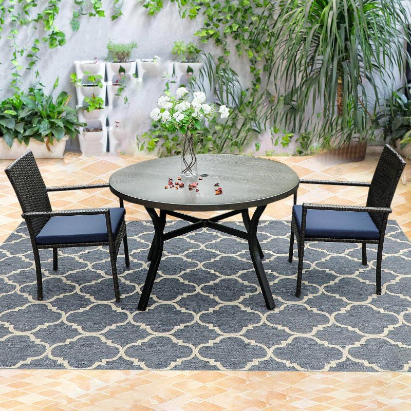 4-Person Rockshire Rectangle Pub Table - Natural and Black - Aiden Lane