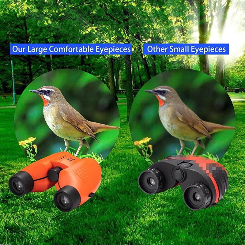Kids Binoculars Auto Focus, Gifts for 4-8 Year Old Girls Boys,5-13 Year Old Top Boys Girls Toys for Kids Teen Children Birthday Gifts Orange