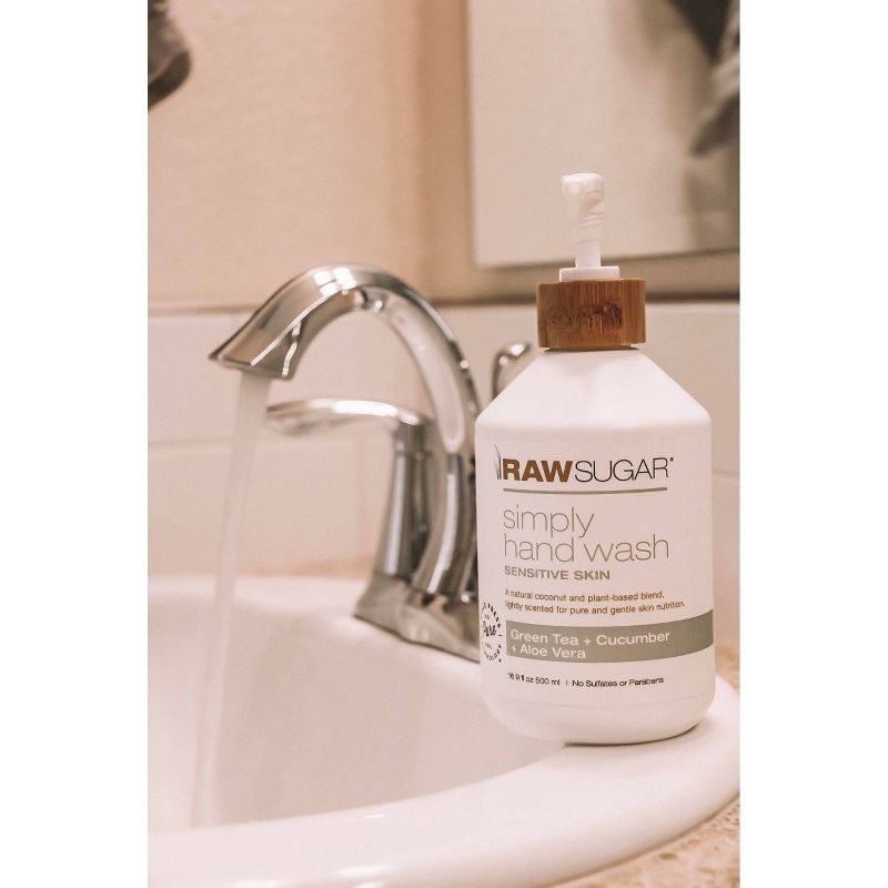 Raw Sugar Simply Hand Wash Sensitive Skin Green Tea + Cucumber + Aloe - 16.9 fl oz