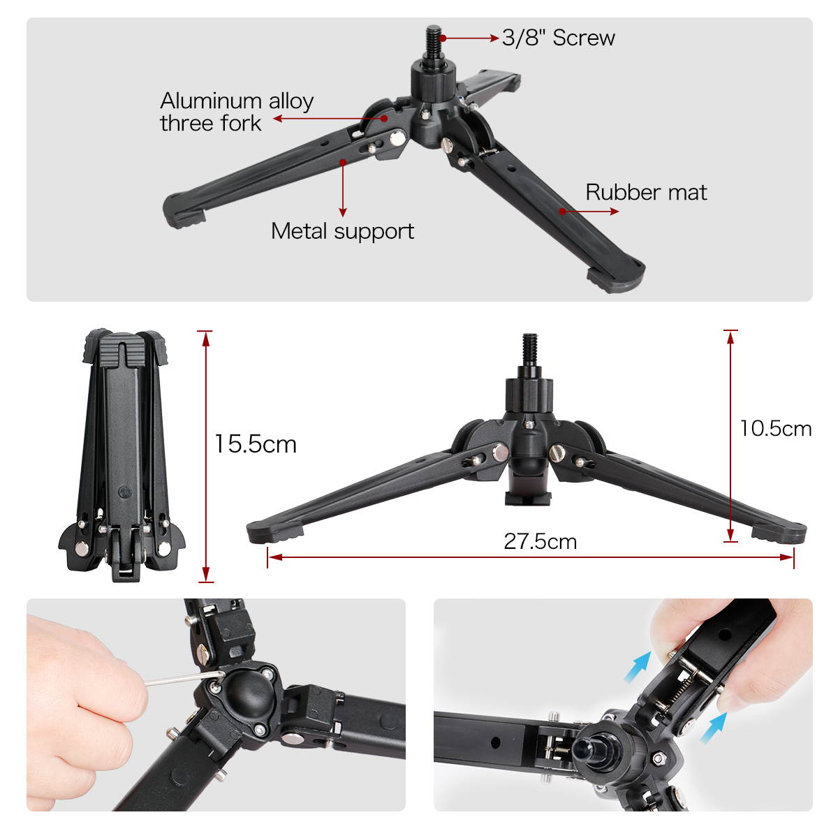 koolehaoda 68-Inch Professional Camera Monopod,with Folding Metal Support Base, 22 lbs Load Capacity(MP-325L+M3)