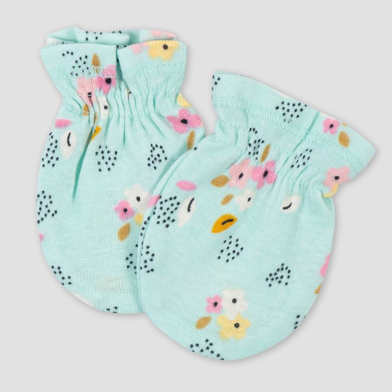 Luvable Friends Baby Cotton Scratch Mittens 4pk, Owl, One Size