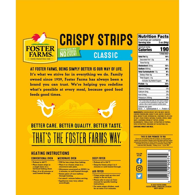 Foster Farms Crispy Chicken Strips - Frozen - 24oz