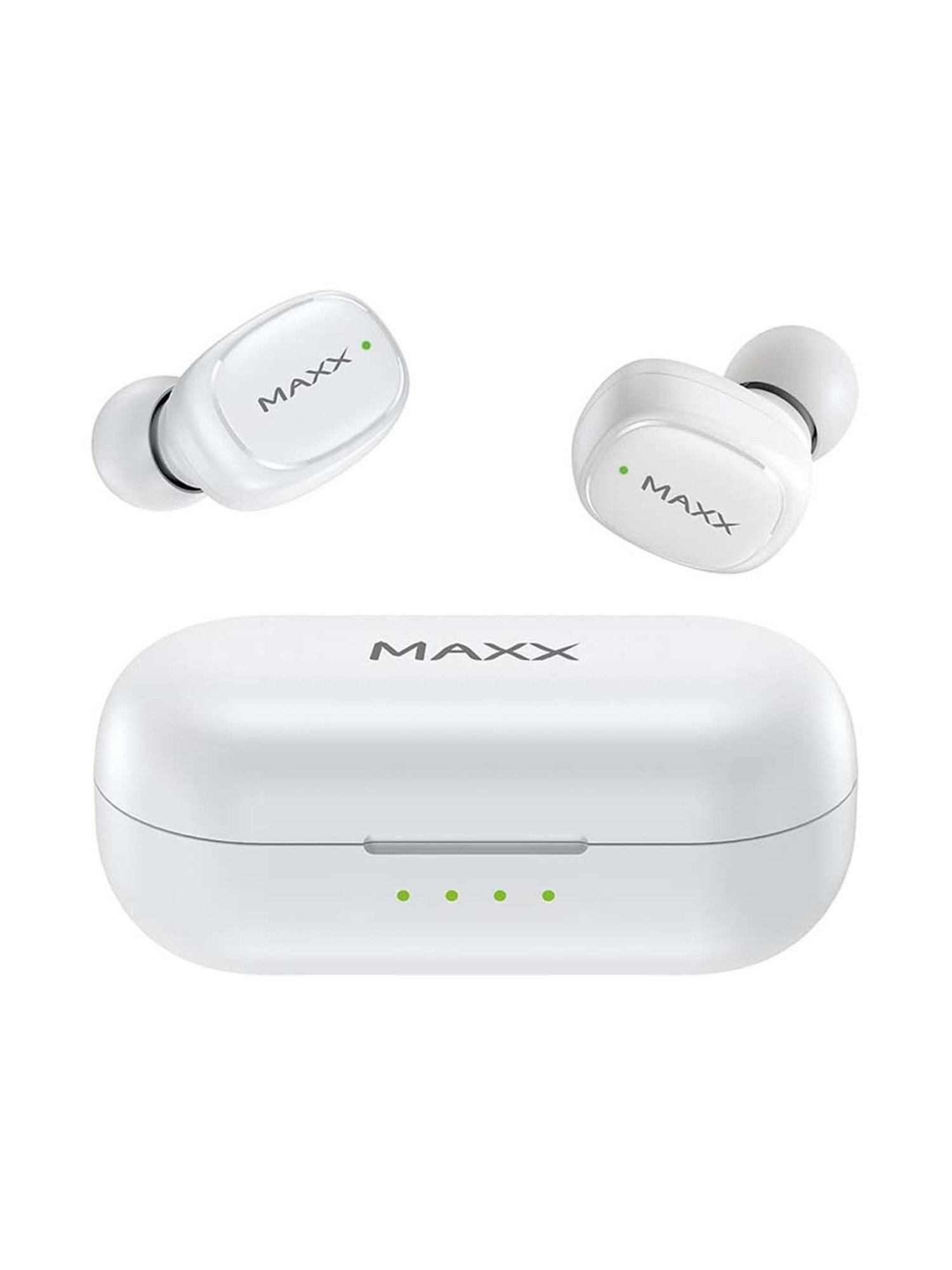 Maxx PX4 Truly Wireless Earbuds with IPX6 Water and Sweat Resistant (White)