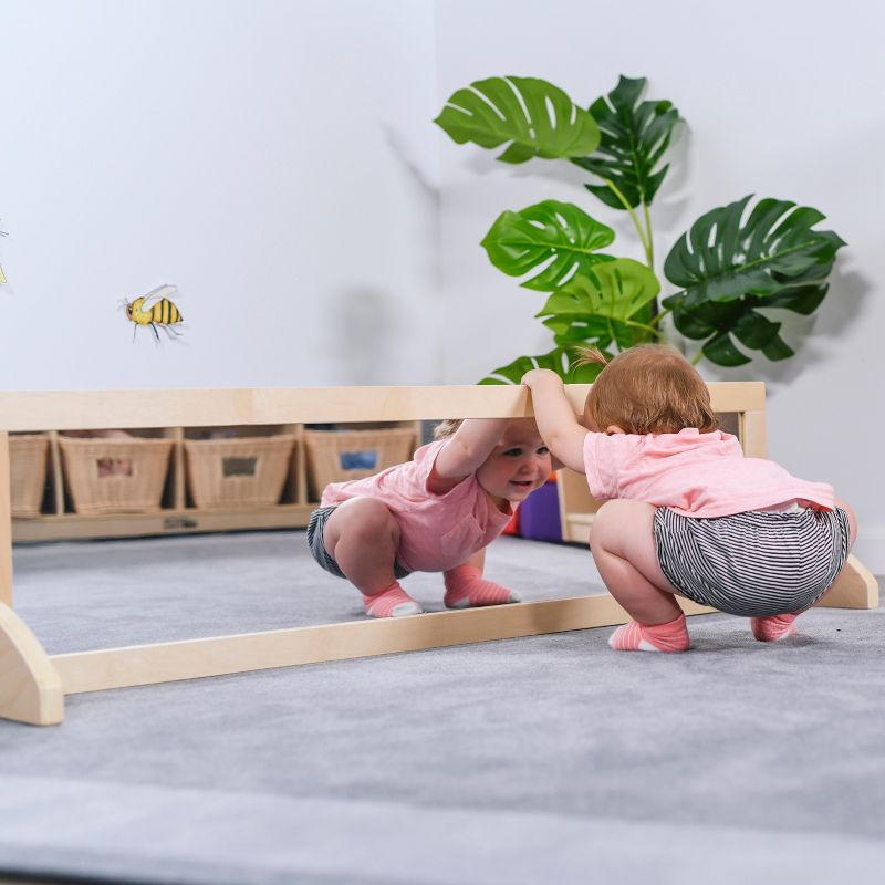 ECR4Kids Double-Sided Bi-Directional Birch Full-Length Floor Mirror for Babies, Toddlers and Kids