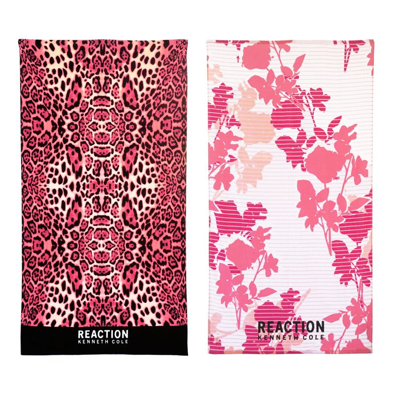 Kenneth Cole Reaction 2-Piece Printed Beach Towel Set - Leopard/Millie