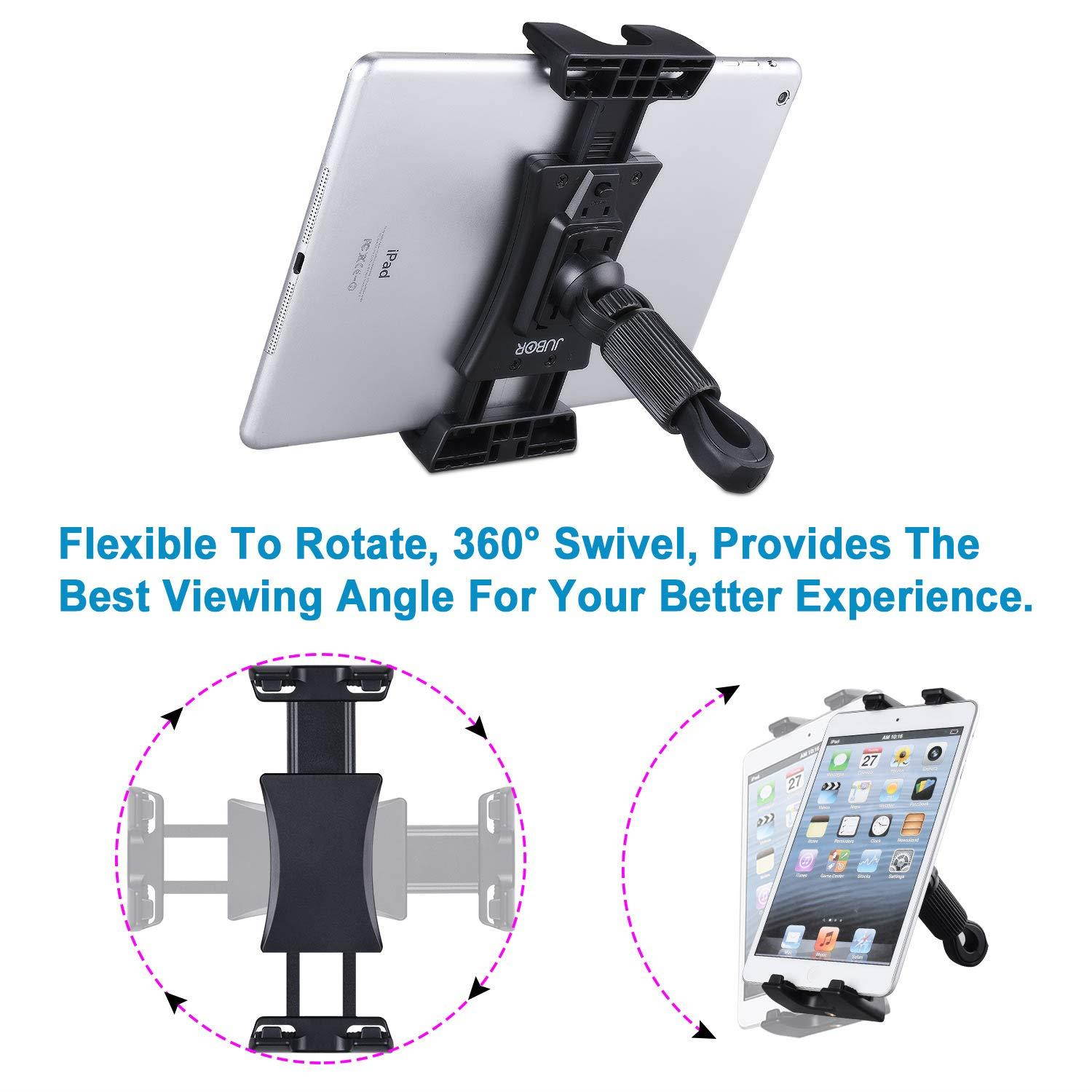 JUBOR Bike Tablet Holder, Portable Bicycle Car Phone Tablet Mount for Indoor Gym Treadmill, Spinning, Exercise Bike for iPad, iPad Pro, iPad Mini, 2, 3, iPad Air, iPhone Smartphone