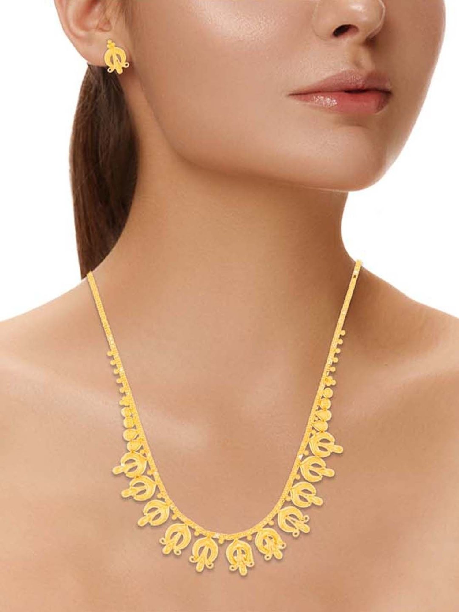 Waman Hari Pethe Jewellers 22k Gold Necklace Set for Women