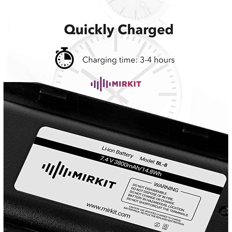 2PCs 3800 mAh  Replacement Batteries BL8 Li ion 74V for Baofeng UV82HP UV82HPL UV82 UV82C UV82X TwoWay Ham Radios Rechargeable Extended Batteries by  Radio USA Warranty