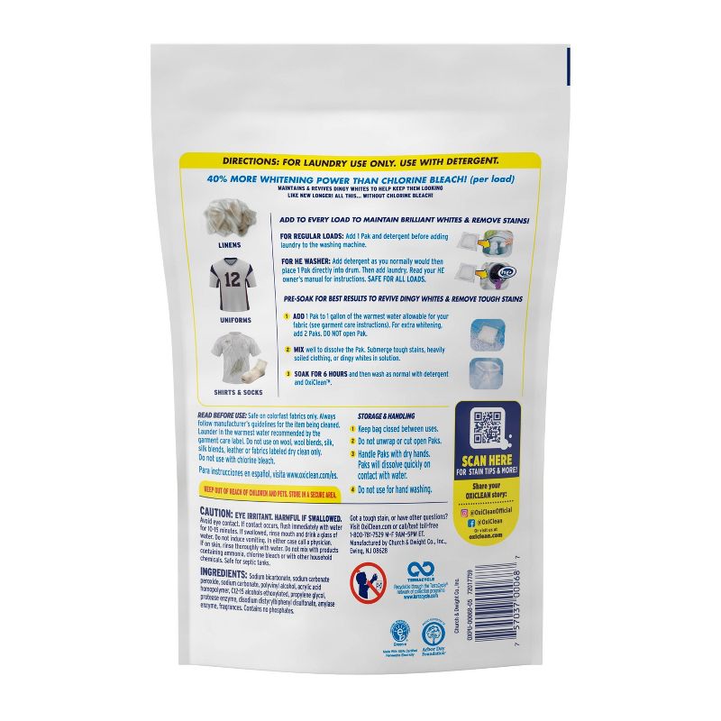 OxiClean White Revive Laundry Whitener + Stain Remover Power Paks - 24ct